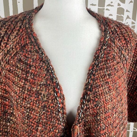 NWT Chico’s Katarina Hardware Fringe Short Sleeve Cardigan Sweater - Picture 5 of 13